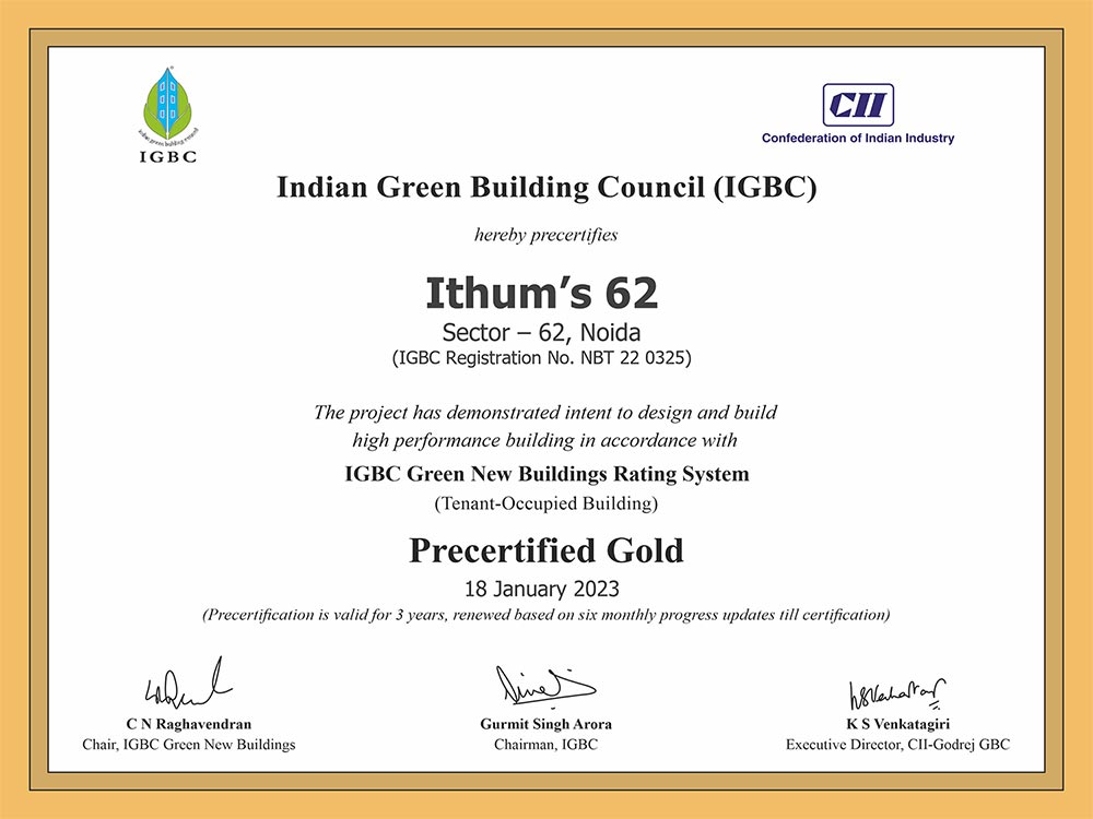 An IGBC Gold Rated Pre-certified Green Building